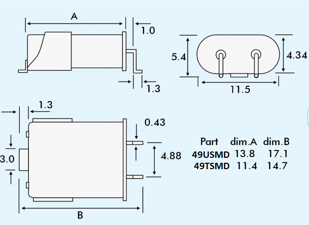 HC-49U SMD Series Crystal Resonator