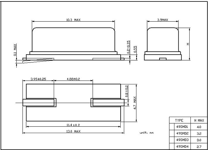 HC-49SMD Series Crystal Resonator